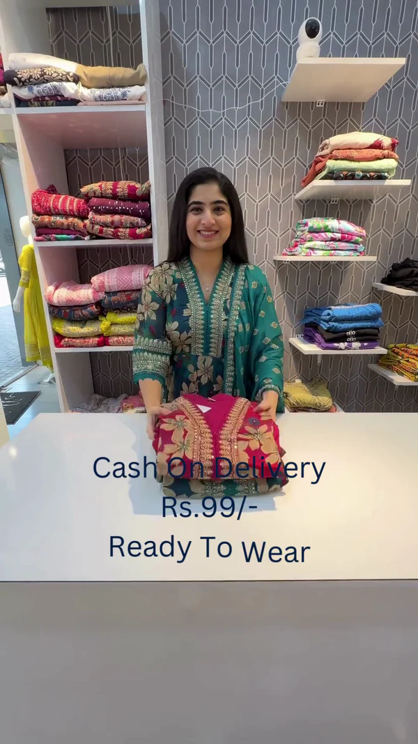 Cotton Printed Full Stitched Kurti Set For Girls - Image 5