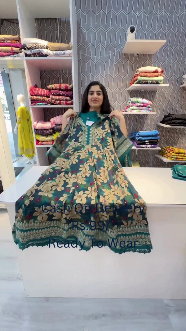 Cotton Printed Full Stitched Kurti Set For Girls - Image 3