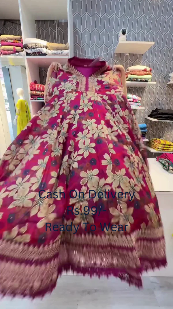 Cotton Printed Full Stitched Kurti Set For Girls