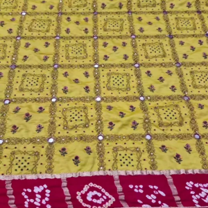 Latest New Pure Gaji Silk Hand Gotapatti Work Dupatta Sari