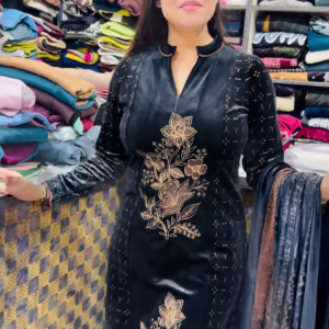 Shiroskee Angle: Premium Velvet Party Wear Suit with Shawl