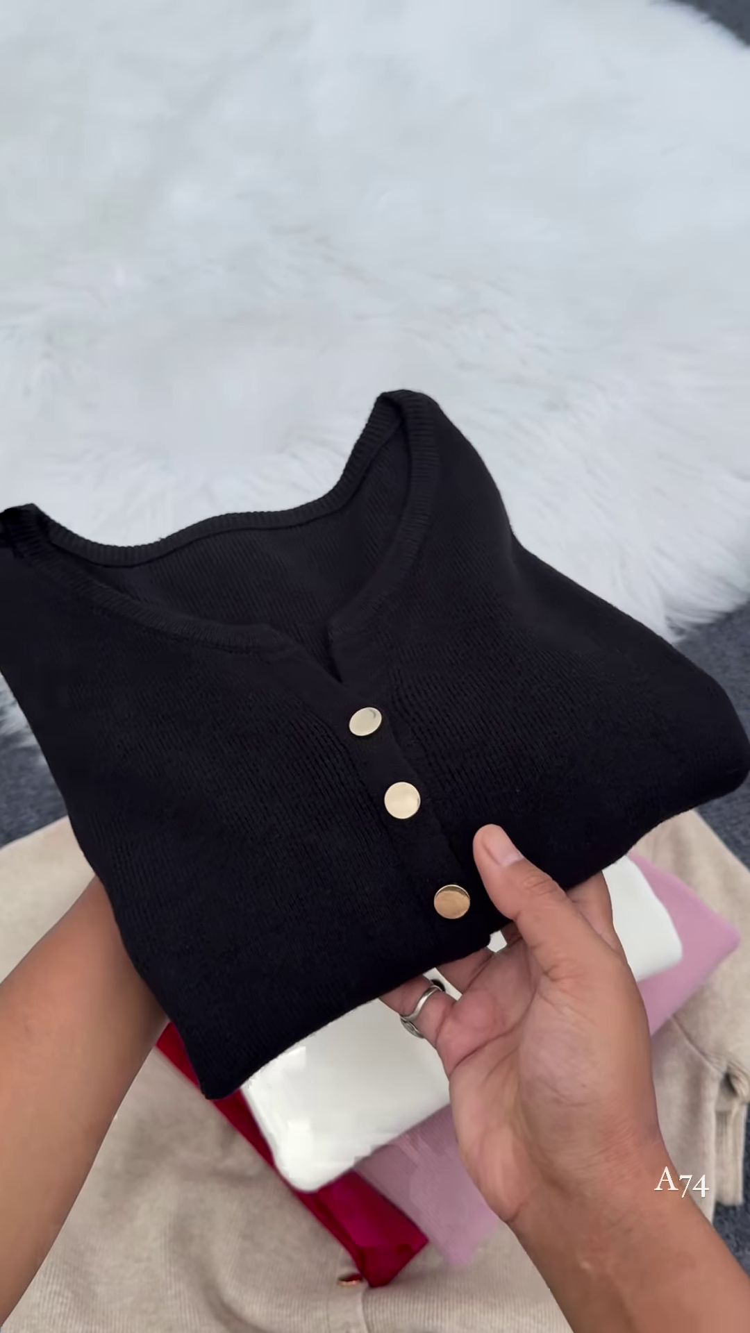 Women's Solid Round Neck Beige Sweater - Image 6