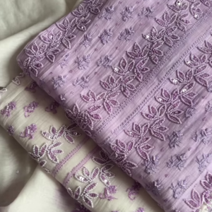 Embroidered Organza Unstitched Dress Material