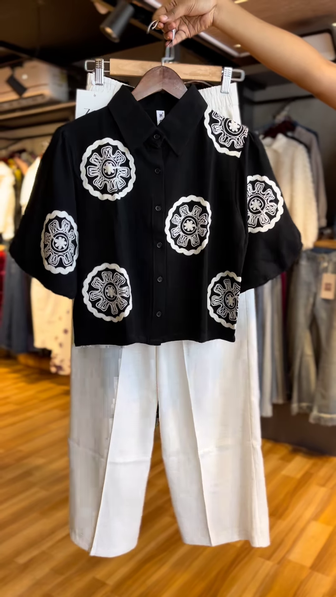 Embroidered Crop Shirt – Chic & Elegant