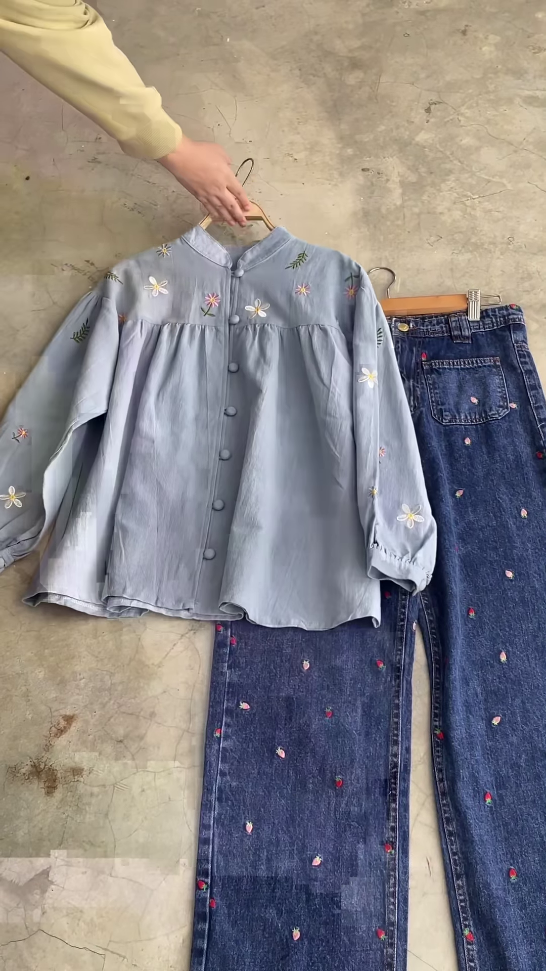 Embroidered Denim Co-ord Set – Chic & Casual - Image 3