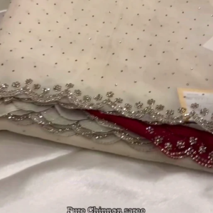 Launching An Amazing Design In Pure Chinnon Saree