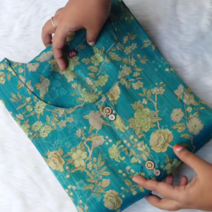 Stitched Cotton Silk Kurta, Bottom & Duppata Forest Green (3 Piece Set )