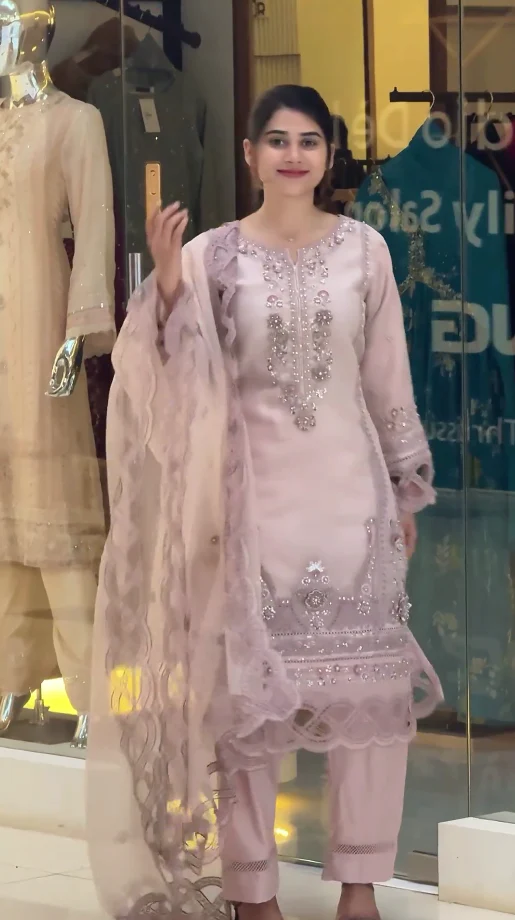 Women's Rayon Embroidered Kurta, Pant with Dupatta Set - Image 2