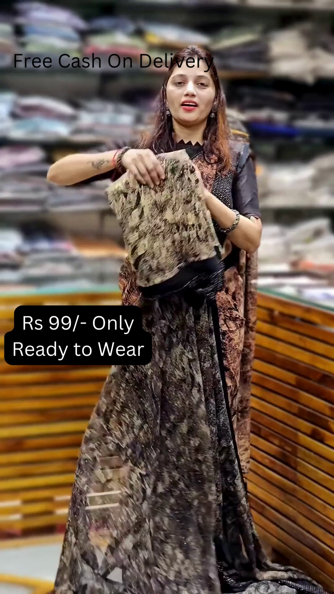 Embellished Sequinned Net Saree And Matching Blouse - Image 2