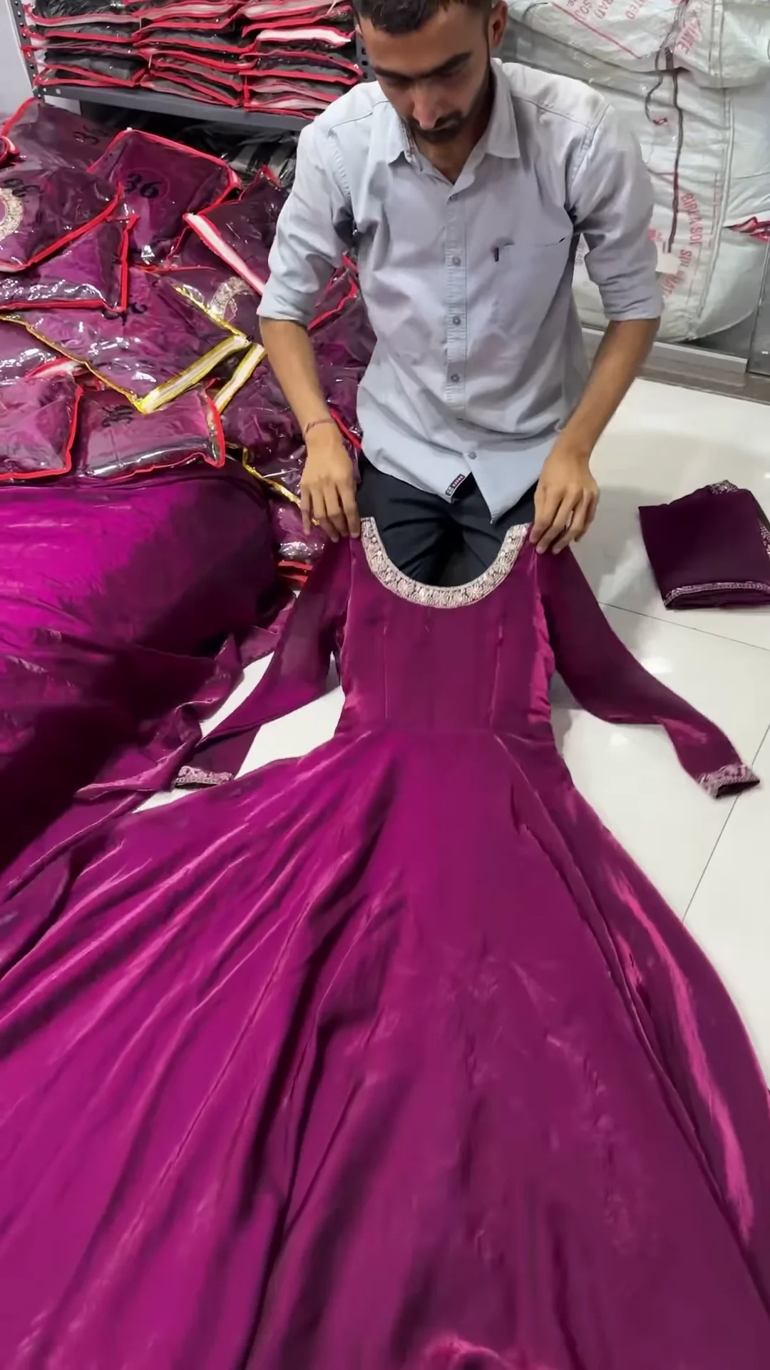 Elegant Sky-Blue Anarkali Gown – Embellished with Silver Detailing