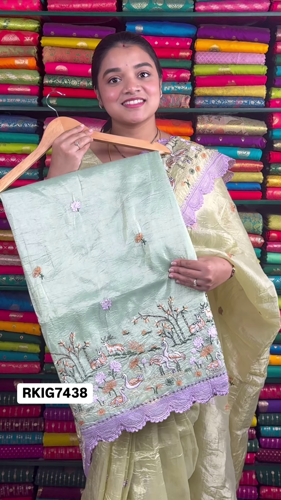 Elegant Embroidered Organza Saree – 4 Color Variants - Image 2