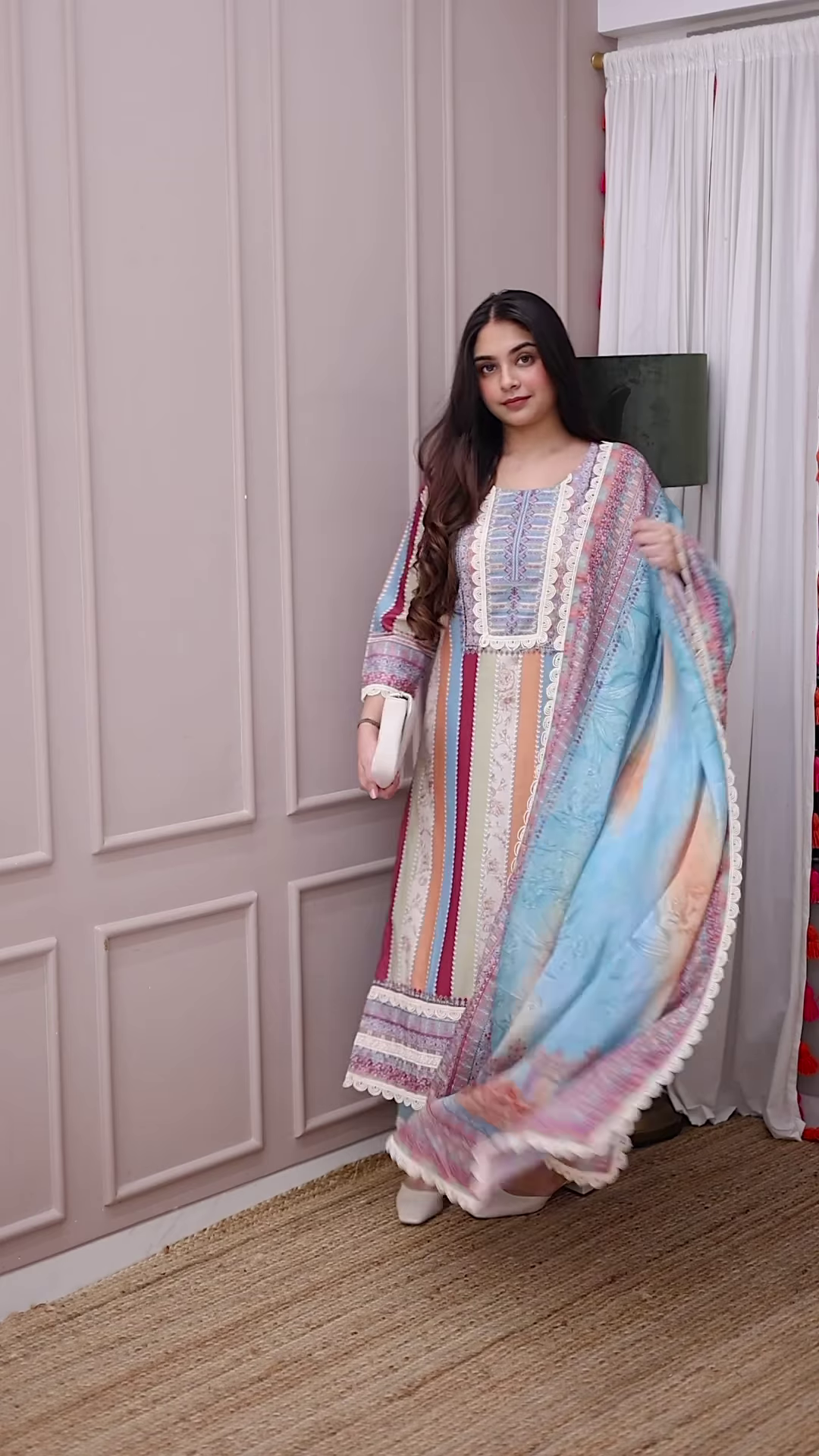 Pastel Elegance Printed Suit – A Timeless Statement - Image 2