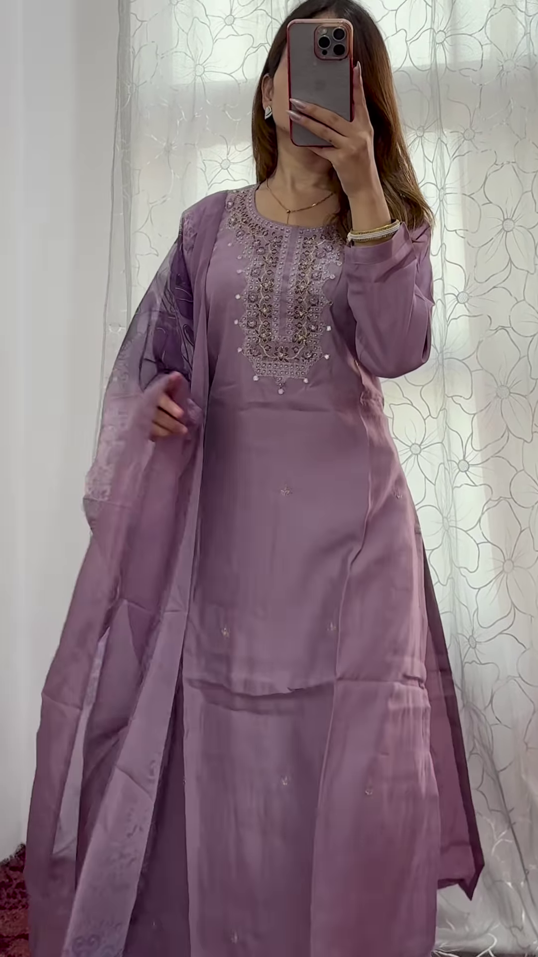 Lavender Luxe Embroidered Suit – Elegance in Every Thread