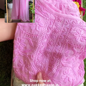 Lavender Pink Chikankari Embroidered Suit with Cape Dupatta