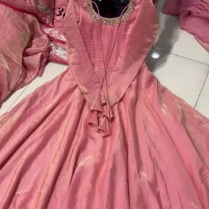 Elegant Pink Anarkali Suit Set – 3-Piece Ethnic Ensemble