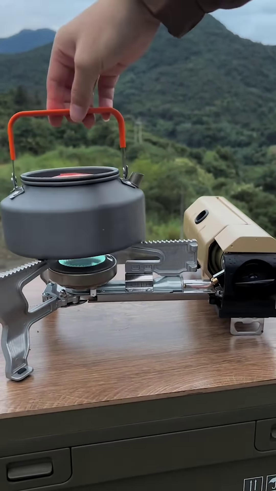 π₯ Foldable Dual-Burner Camping Stove β Power in Your Backpack!