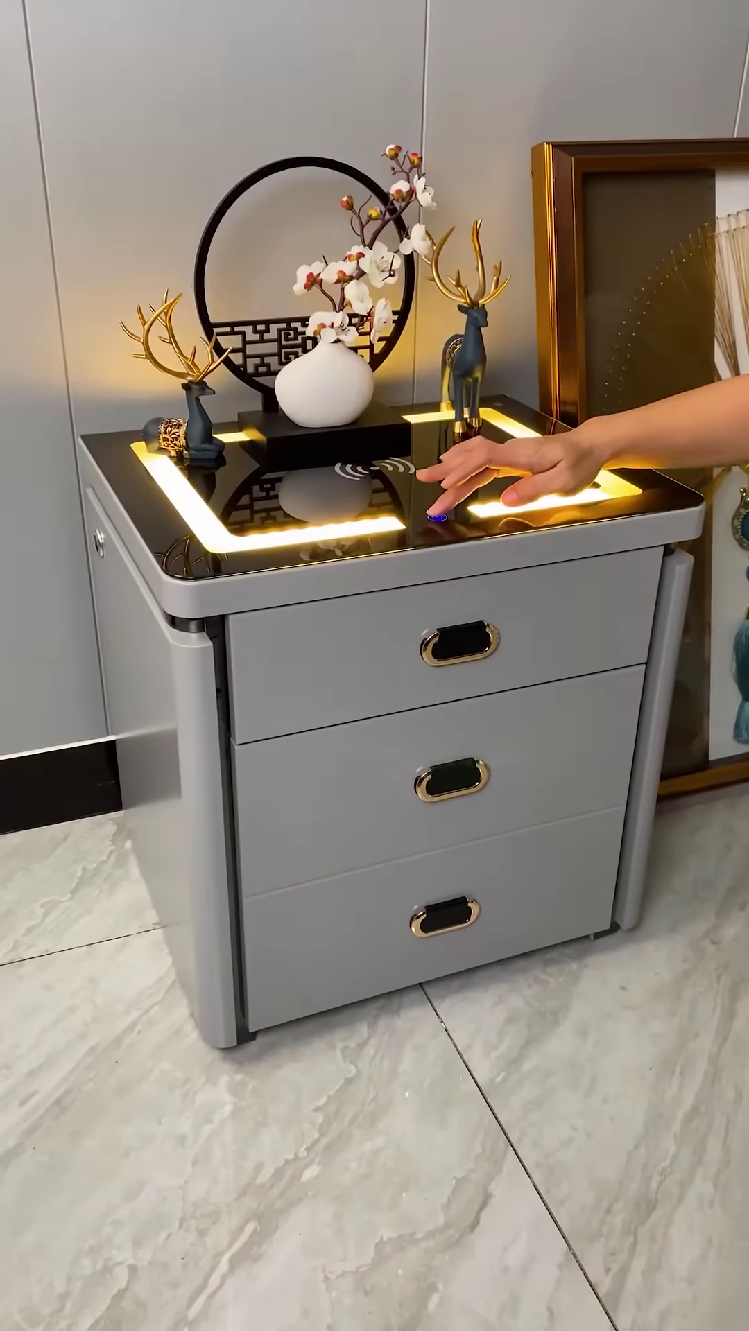 πͺ Smart Nightstand with Touch Lighting & Wireless Charging β Style Meets Functionality! π