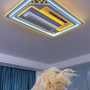 Modern Ceiling Air Conditioner with Integrated LED Ambient Lighting – Ultra-Silent, Smart Remote Control, Elegant Design for Home & Office
