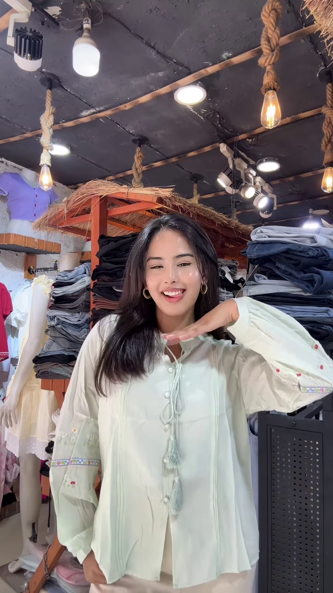 Light Embroidered Blouse with Tassel Sleeves – Casual Chic Top for Women - Image 5