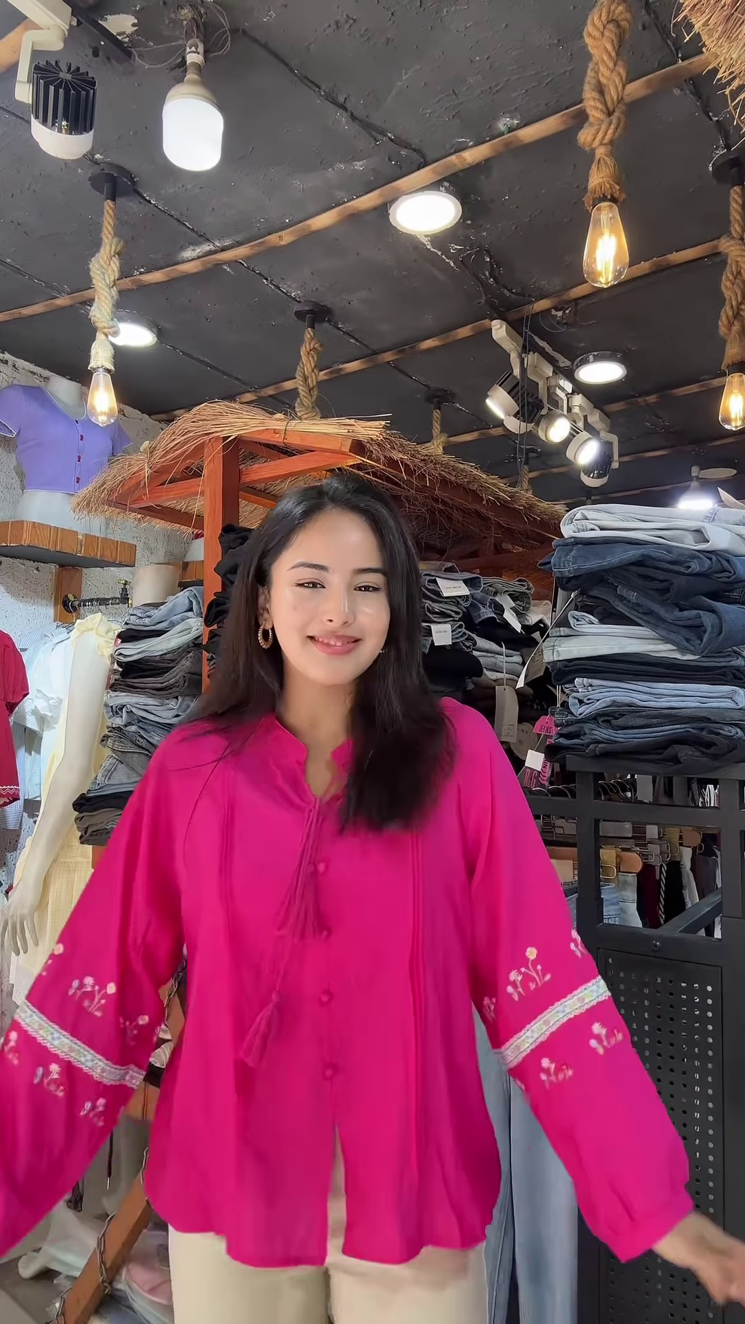 Light Embroidered Blouse with Tassel Sleeves – Casual Chic Top for Women - Image 2