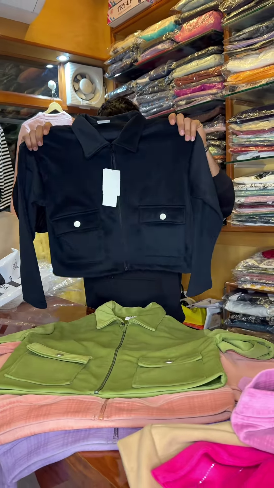 Multicolor Zip-Up Collared Jackets for Women – Set of Five with Front Zipper Closure - Image 6