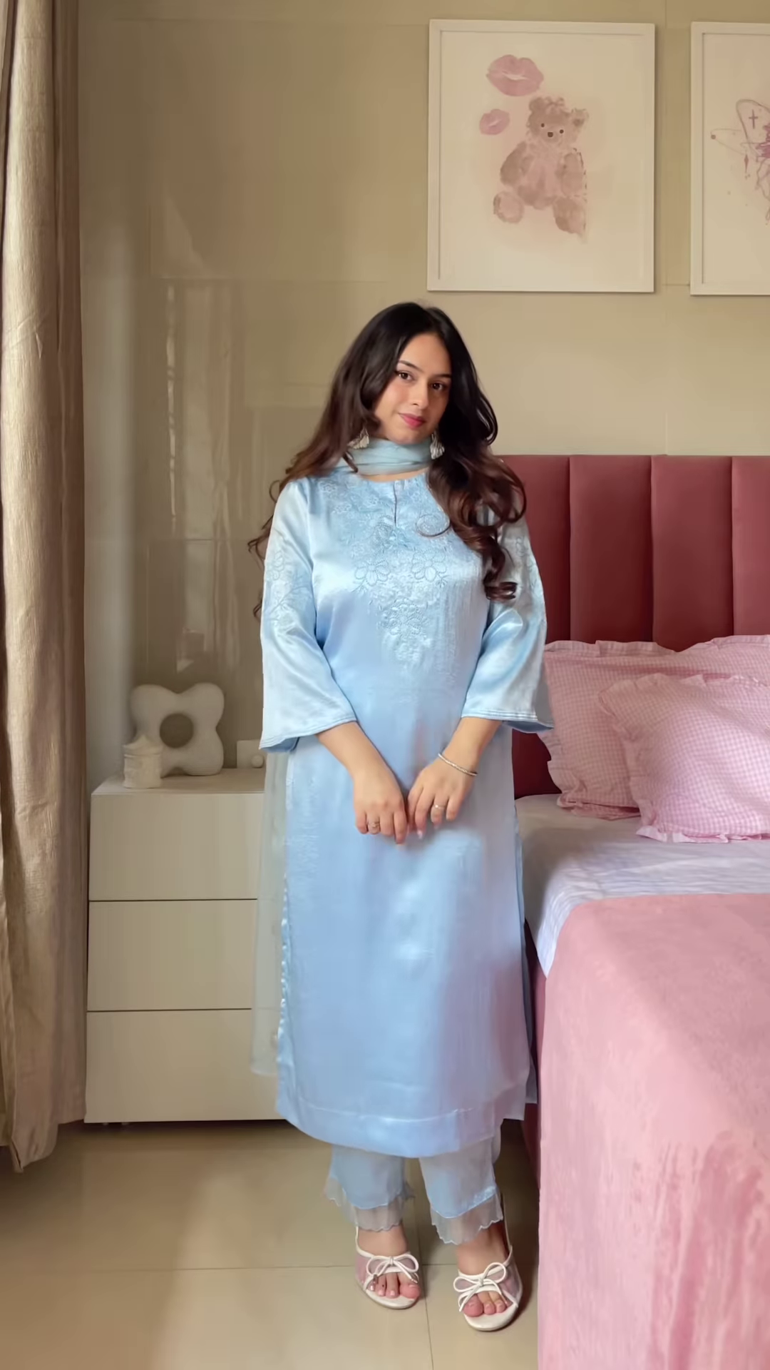 Pink Embroidered Anarkali Dress with Dupatta β Elegant Ethnicwear for Women - Image 2