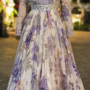 Lavender Bloom Designer Net Gown