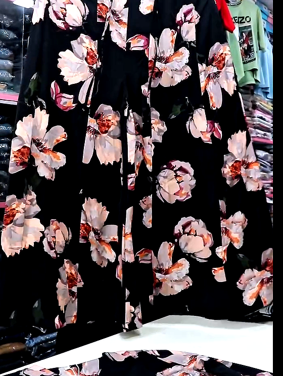 Black Floral Tie-Up Crop Top & Skirt Co-Ord Set - Image 4