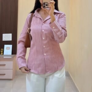 Blush Striped Casual Shirt for Women