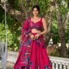 Embrace Elegance: Rani Pink Floral Print Lehenga