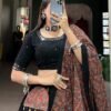 Black Cotton Traditional Lehenga Choli Set with Gota Patti Work