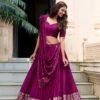 Wine Color Chanderi Lehenga Choli