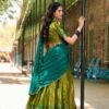 Green Color Zari Weaving Work Kanjivaram Wedding Lehenga Choli