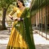 Yellow Color Zari Weaving Work Kanjivaram Lehenga Choli