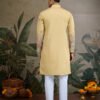 Yellow Viscose Silk Mens kurta for haldi ceremony