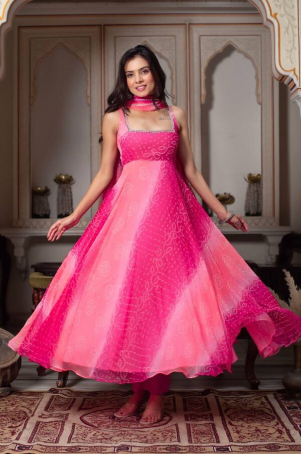 Pink Multi-Shade Anarkali Suit Set