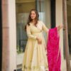 Handmade Anarkali Plazzo Set with Bandhani Dupatta