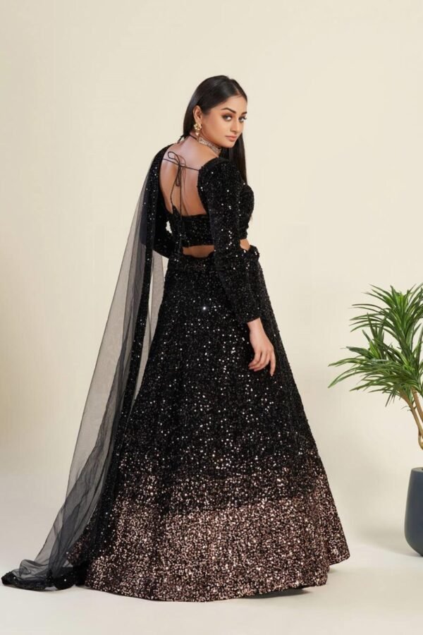 Luxurious Black Velvet Lehenga