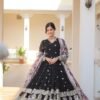 Black Heavy Embroidery Work Gown with Dupatta