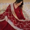 Luxurious Maroon Heavy Designer Gown with Dupatta