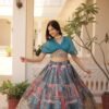 Luxurious Turkish Russian Silk with Digital Print Lehenga with Designer Blouse