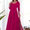Dazzling Pink Georgette Gown Set Unforgettable Style