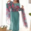 Sea Green Viscose Straight Kurta Set for Office Wear