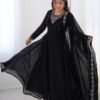 Black Georgette Embroidered Anarkali Suit Set