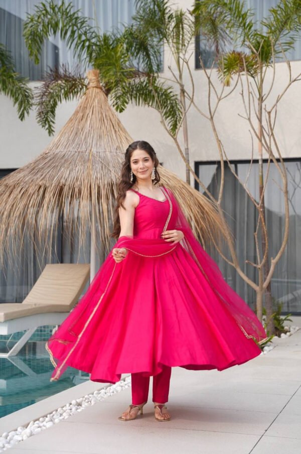Pink Gorgeous Anarkali Suit Set