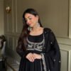 Jacket Style Black Anarkali Suit Set – Party Wear Georgette Anarkali Dress for Women