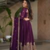 Violet Blooming Georgette Anarkali Gown
