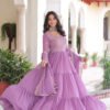 Onion Color Georgette Designer Gown