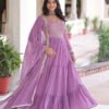 Onion Color Georgette Designer Gown