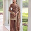 Bronze Color Fendy Silk Sharara Set